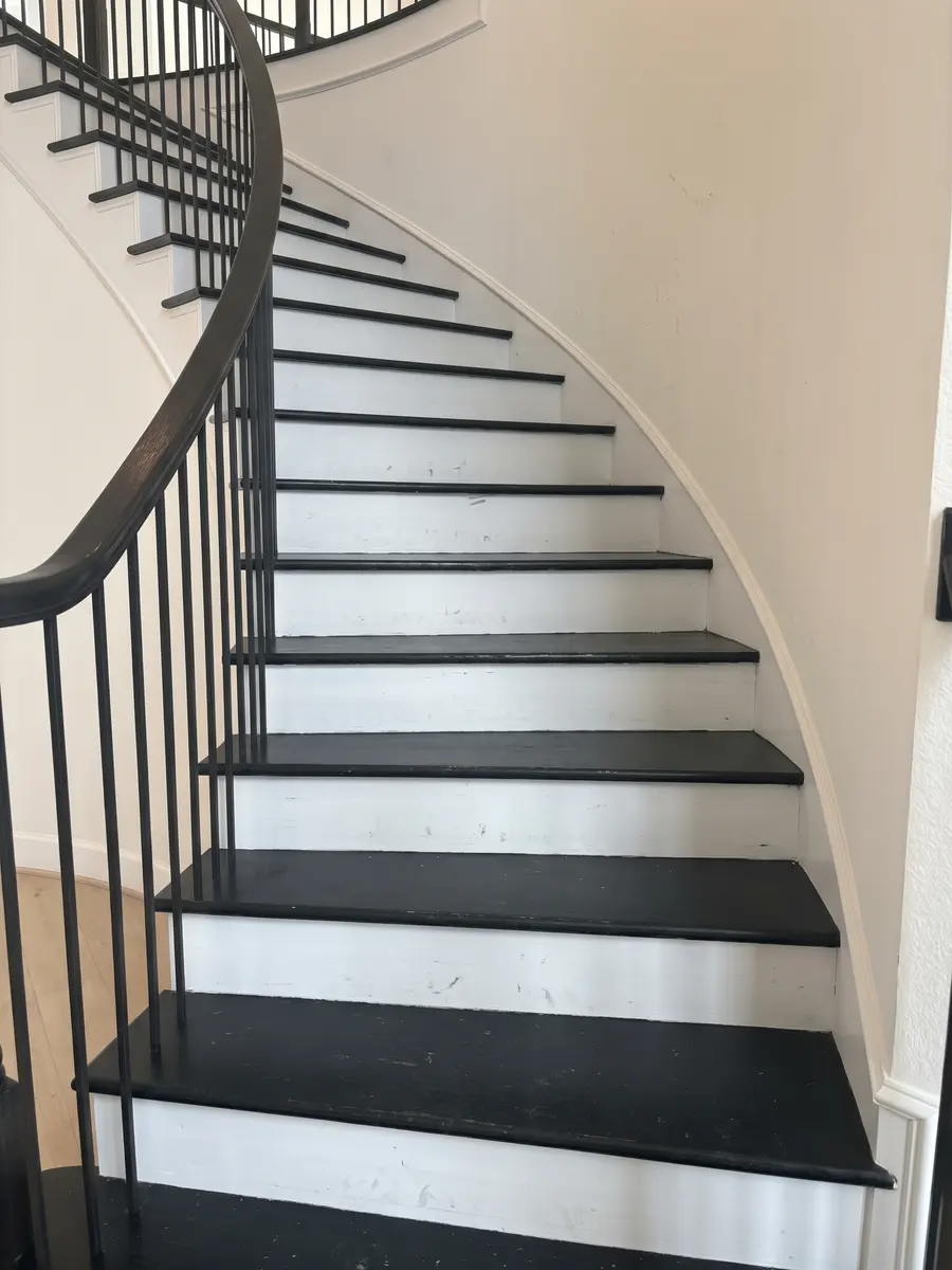 Staircase refinish — before